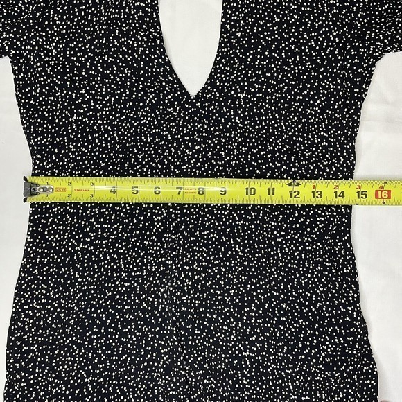 Flynn Skye Leah Mini Dress Size Small Black‎ w/ Crème Polka Dot Spotted Keyhole - Picture 5 of 12